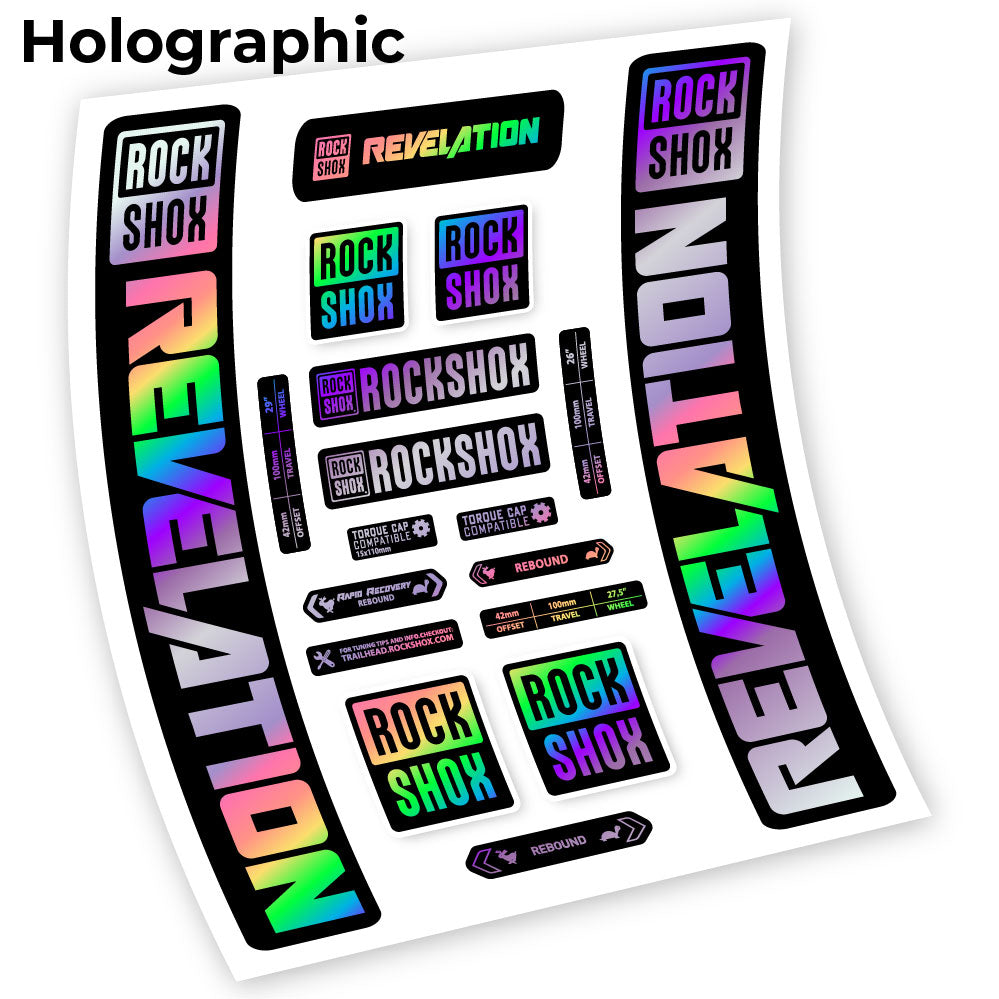 Stickers Rock Shox Revelation 2021 compatibles Autocollants fourche VTT