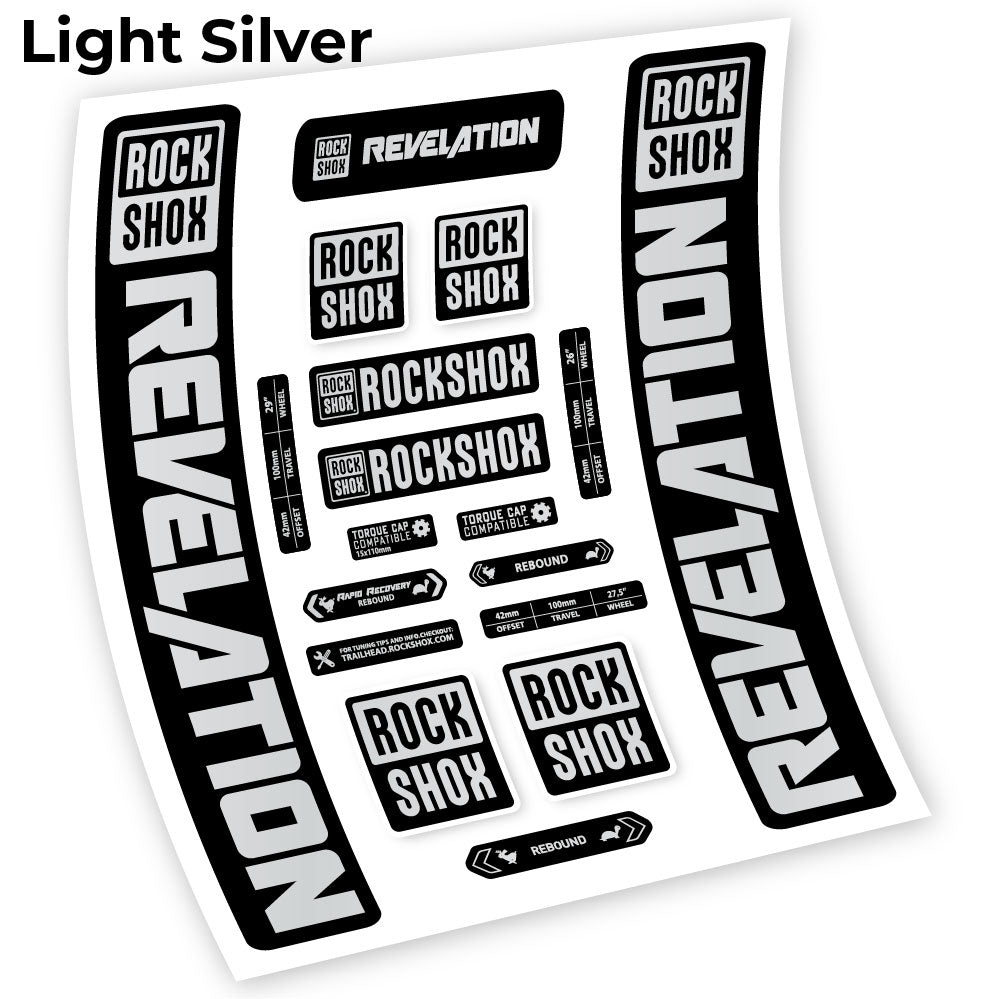 Stickers Rock Shox Revelation 2021 compatibles Autocollants fourche VTT