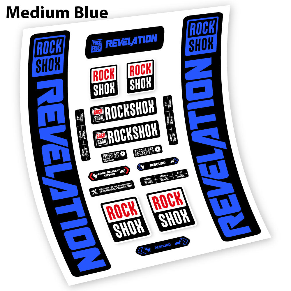 Stickers Rock Shox Revelation 2021 compatibles Autocollants fourche VTT