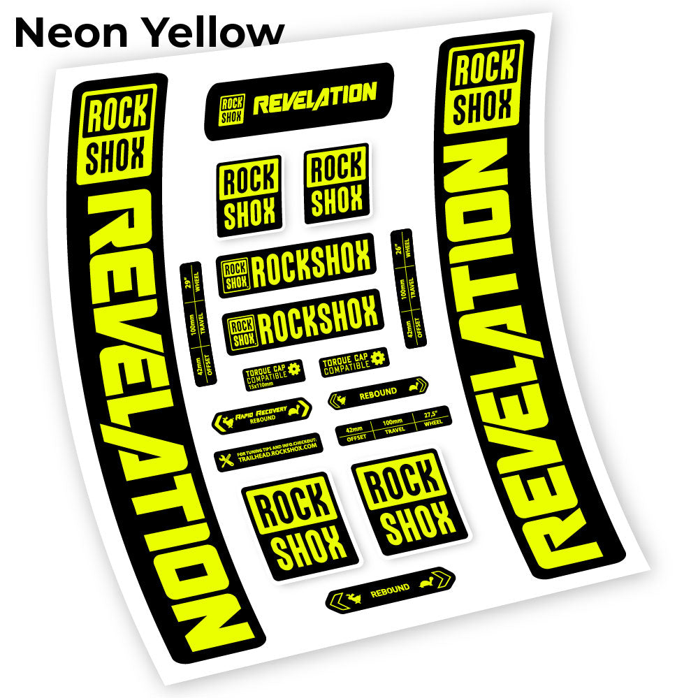 Stickers Rock Shox Revelation 2021 compatibles Autocollants fourche VTT