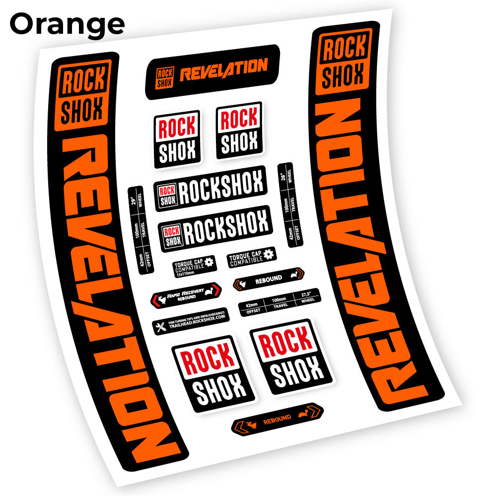 Stickers Rock Shox Revelation 2021 compatibles Autocollants fourche VTT