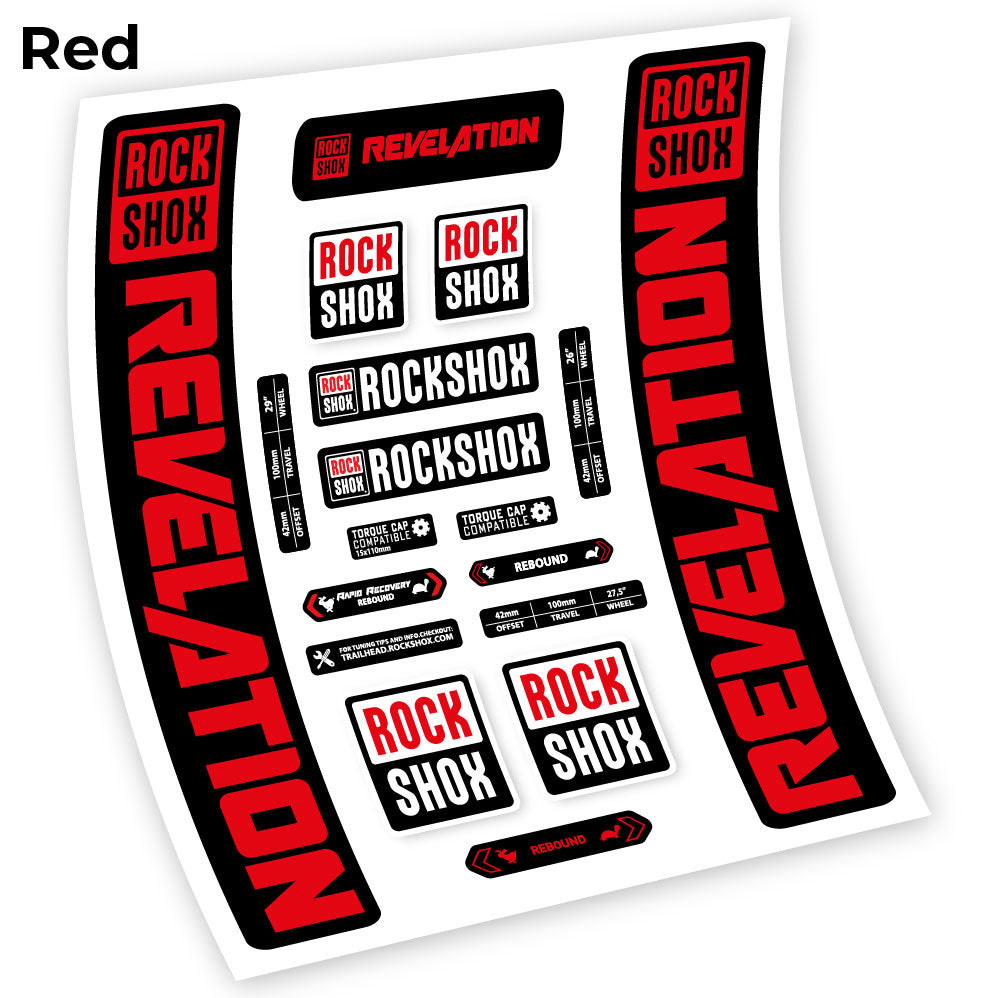 Stickers Rock Shox Revelation 2021 compatibles Autocollants fourche VTT