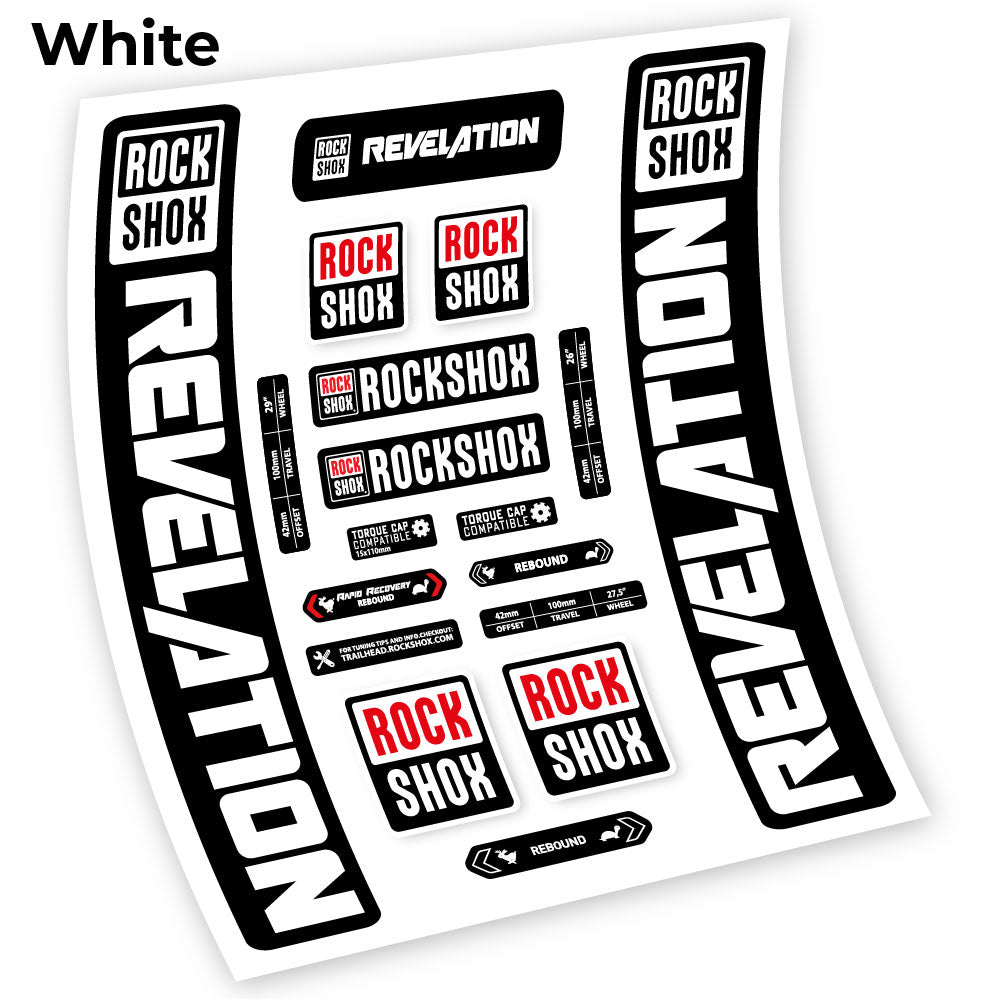 Stickers Rock Shox Revelation 2021 compatibles Autocollants fourche VTT
