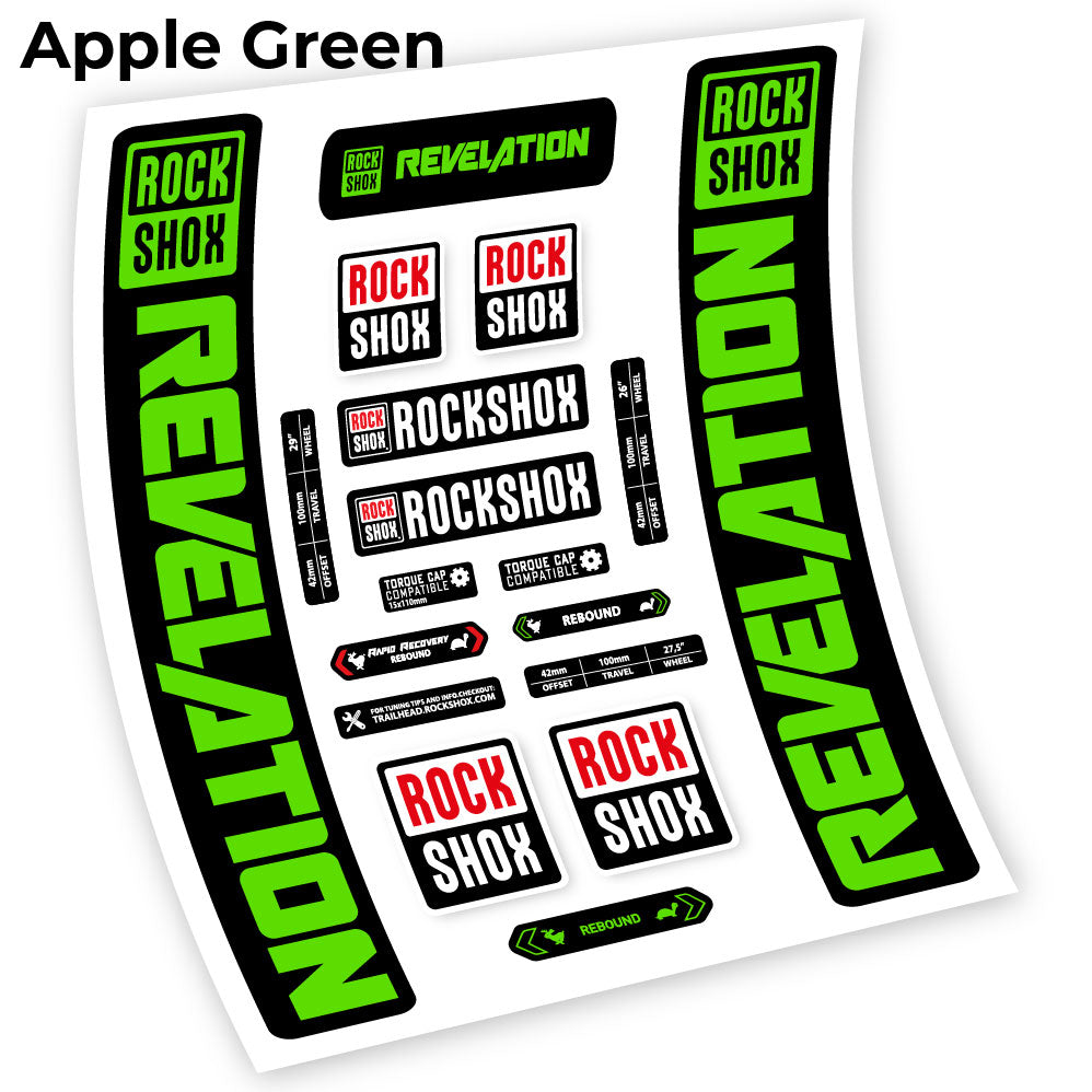 Stickers Rock Shox Revelation 2021 compatibles Autocollants fourche VTT