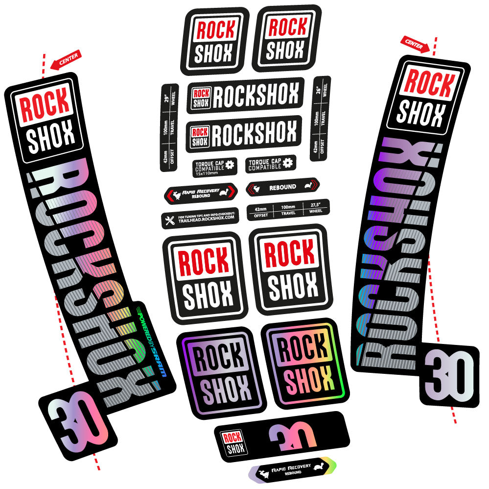 Stickers Rock Shox TK30 2018 compatibles Autocollants fourche VTT 29"