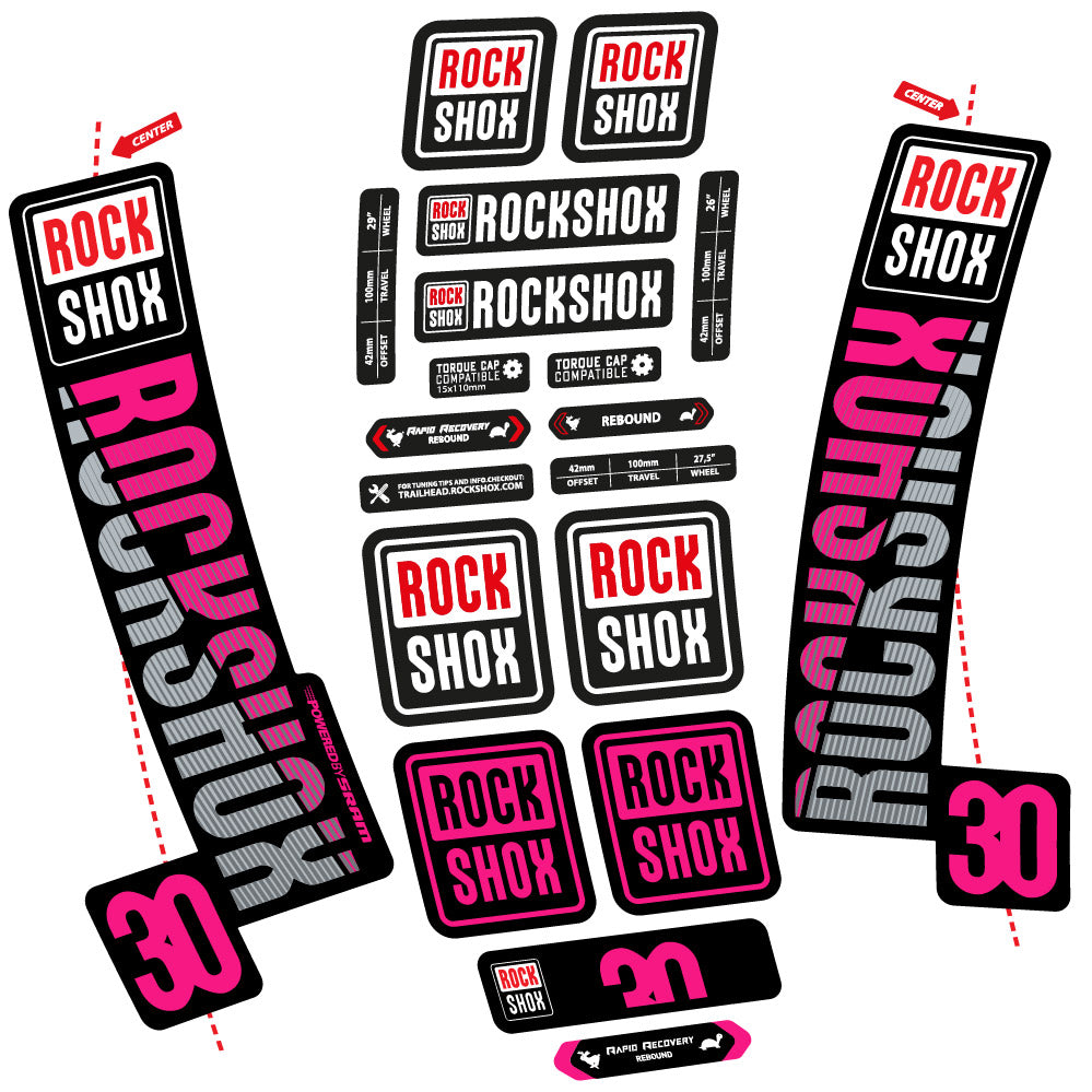 Stickers Rock Shox TK30 2018 compatibles Autocollants fourche VTT 29"