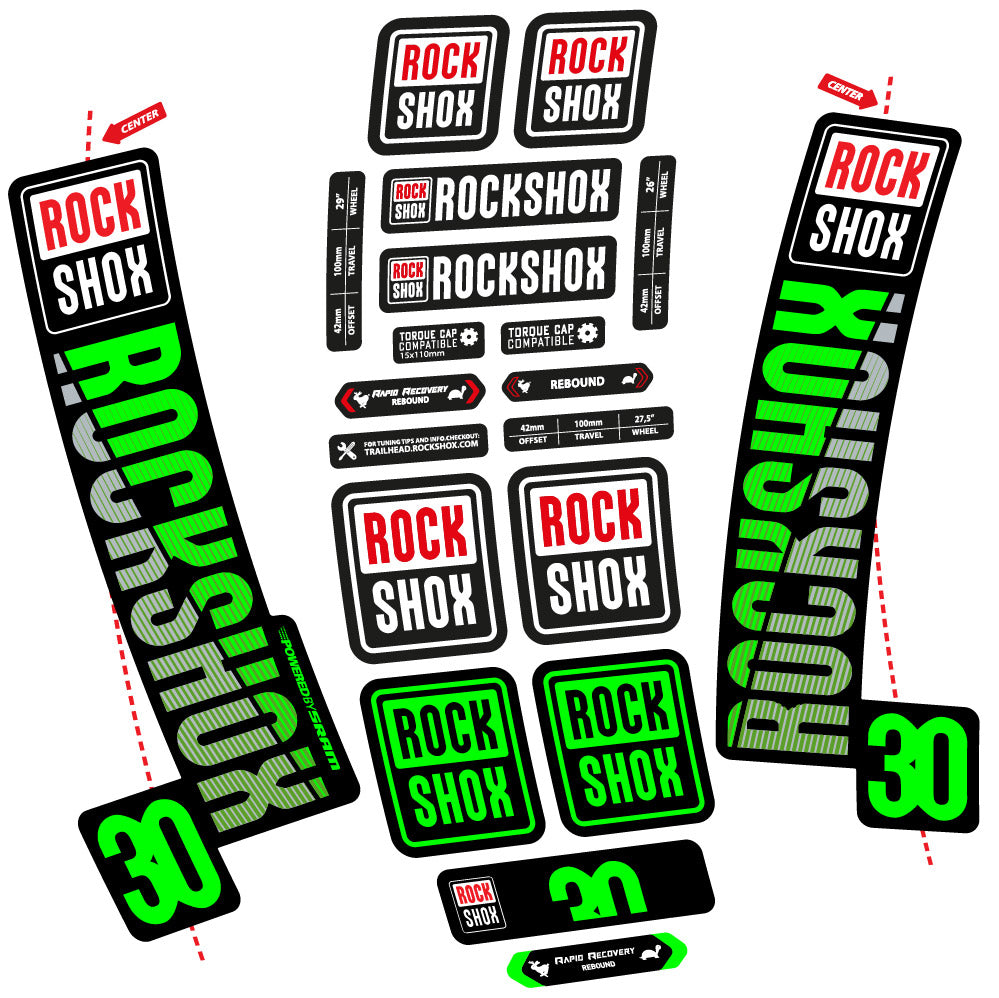 Stickers Rock Shox TK30 2018 compatibles Autocollants fourche VTT 29"