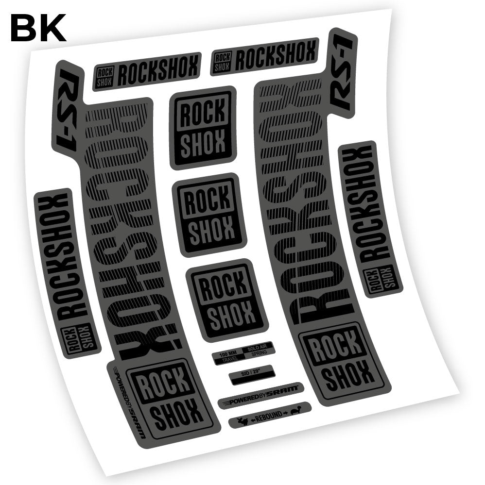 Stickers Rock Shox RS1 2018 compatibles Autocollants fourche VTT