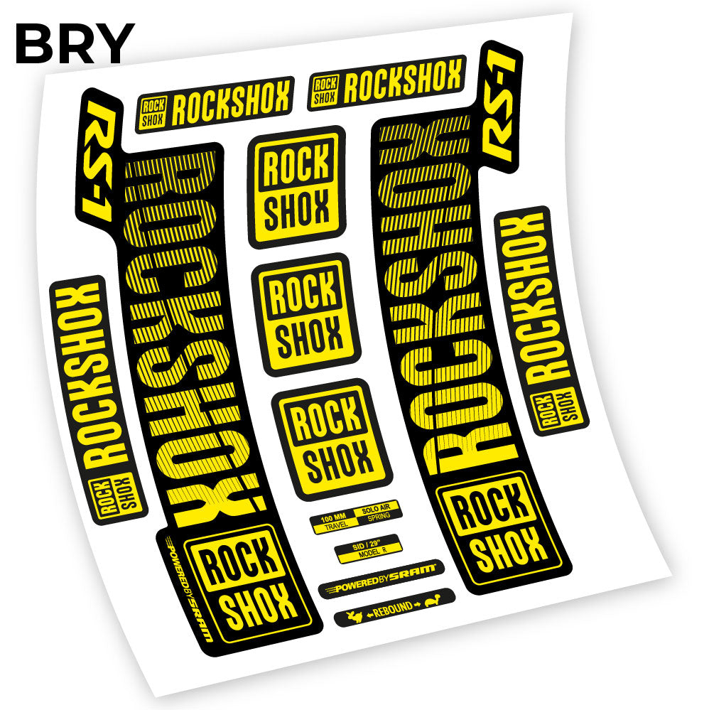 Stickers Rock Shox RS1 2018 compatibles Autocollants fourche VTT
