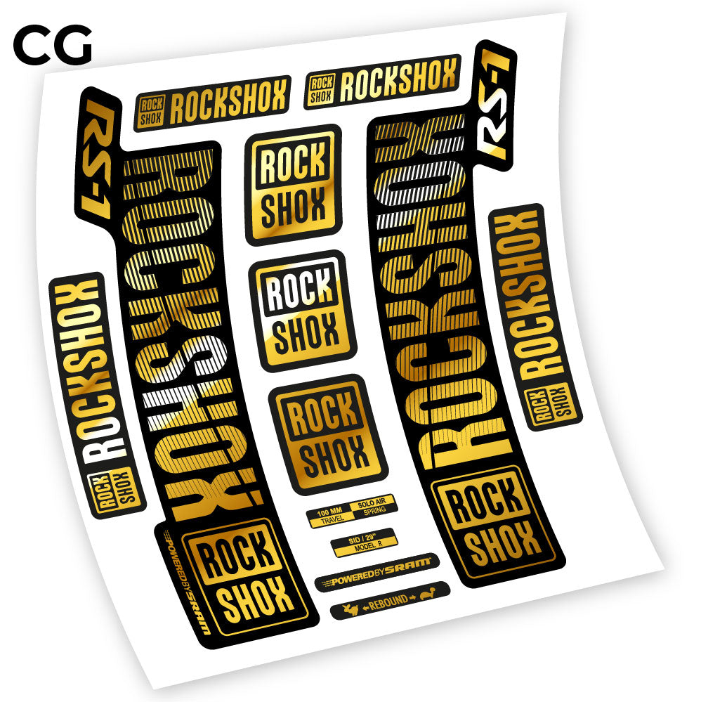 Stickers Rock Shox RS1 2018 compatibles Autocollants fourche VTT