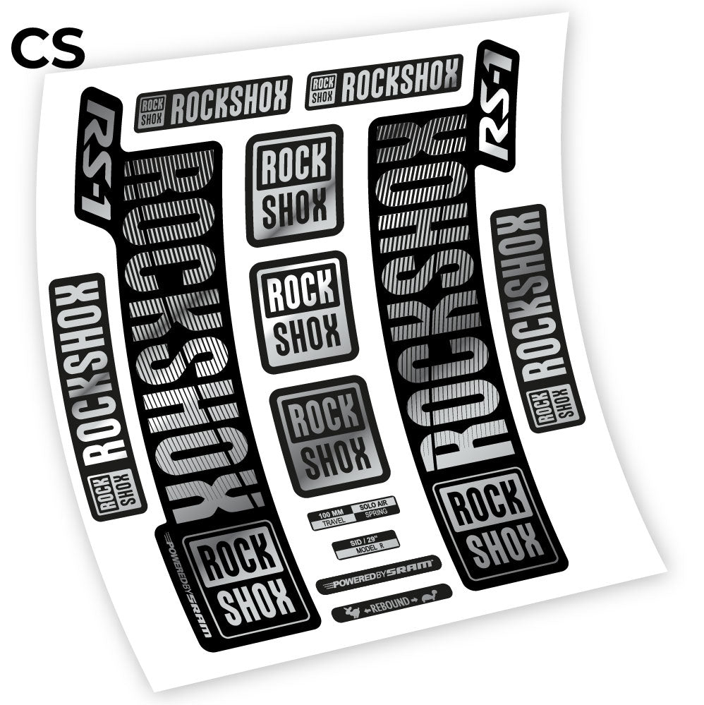 Stickers Rock Shox RS1 2018 compatibles Autocollants fourche VTT