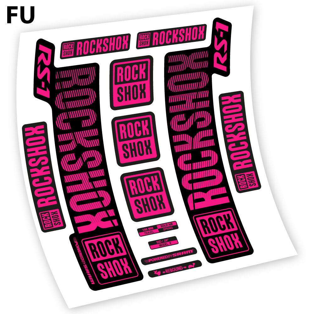 Stickers Rock Shox RS1 2018 compatibles Autocollants fourche VTT