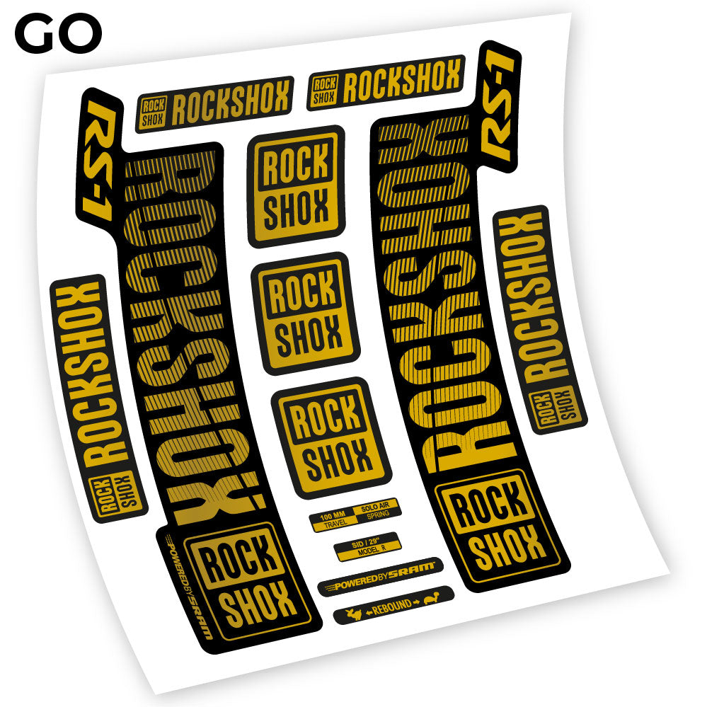 Stickers Rock Shox RS1 2018 compatibles Autocollants fourche VTT