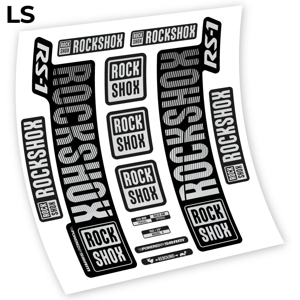Stickers Rock Shox RS1 2018 compatibles Autocollants fourche VTT