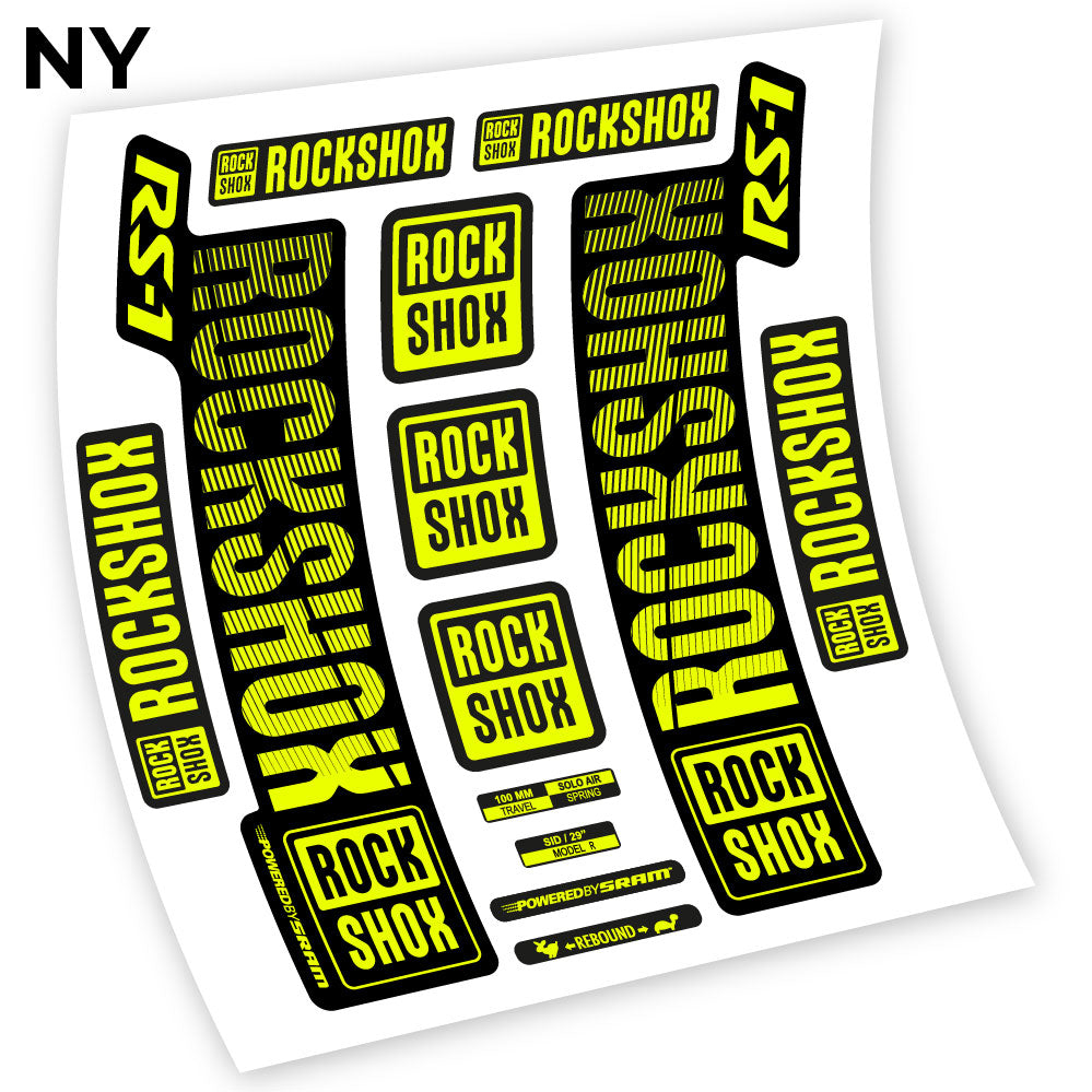 Stickers Rock Shox RS1 2018 compatibles Autocollants fourche VTT