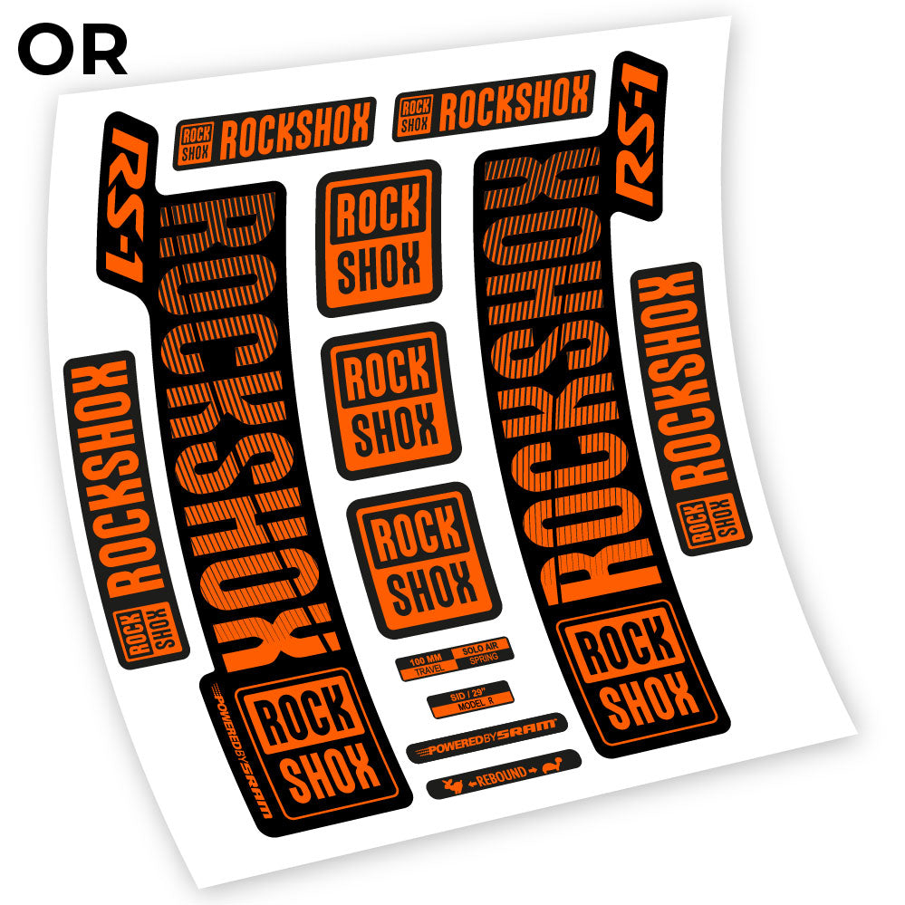 Stickers Rock Shox RS1 2018 compatibles Autocollants fourche VTT