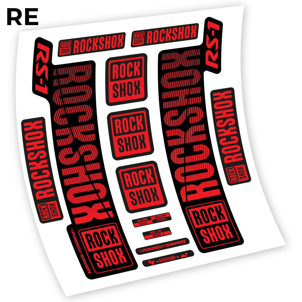 Stickers Rock Shox RS1 2018 compatibles Autocollants fourche VTT