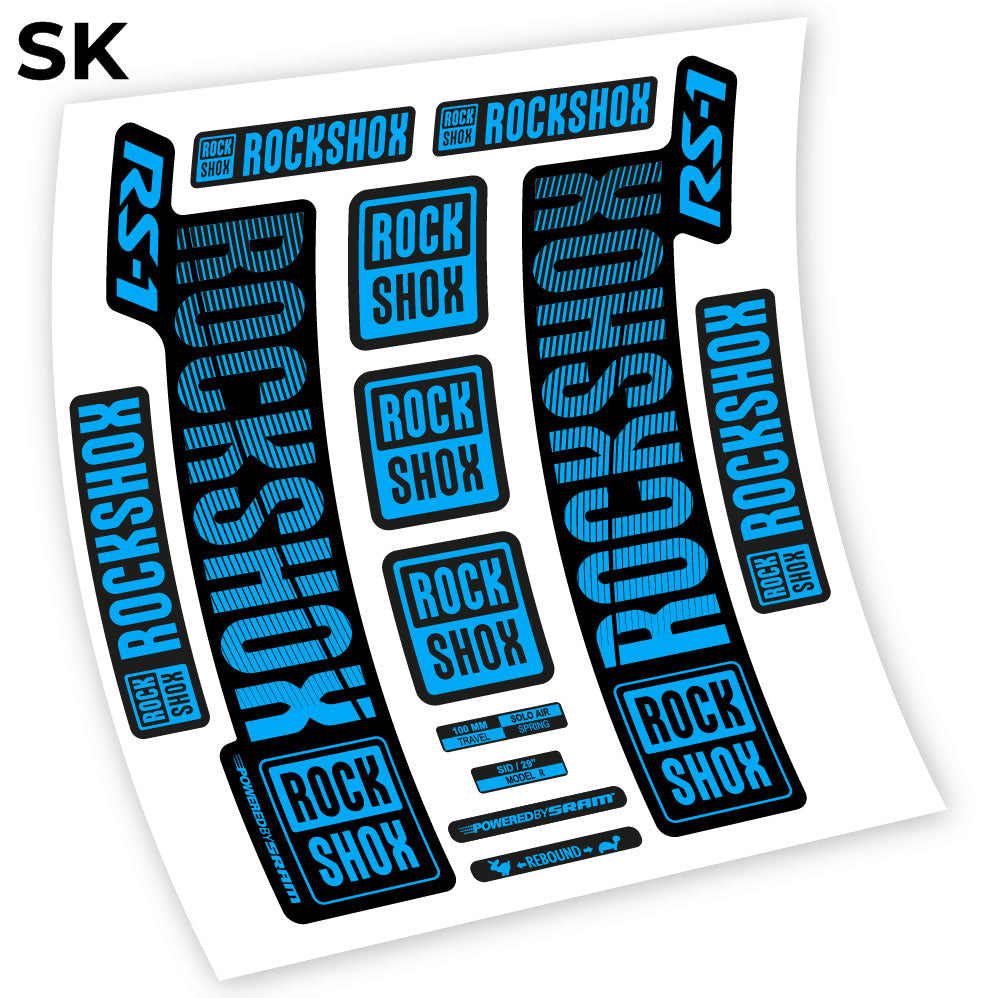Stickers Rock Shox RS1 2018 compatibles Autocollants fourche VTT