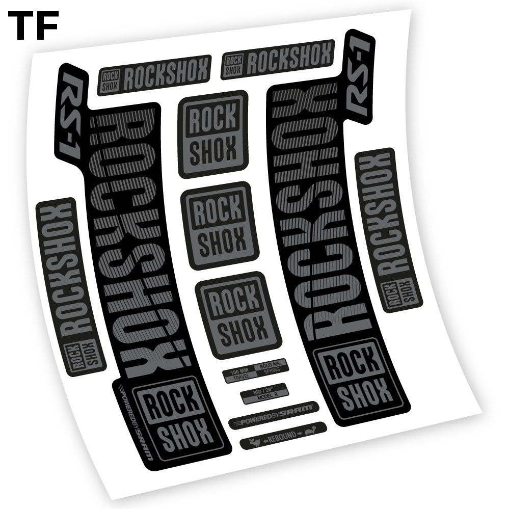Stickers Rock Shox RS1 2018 compatibles Autocollants fourche VTT