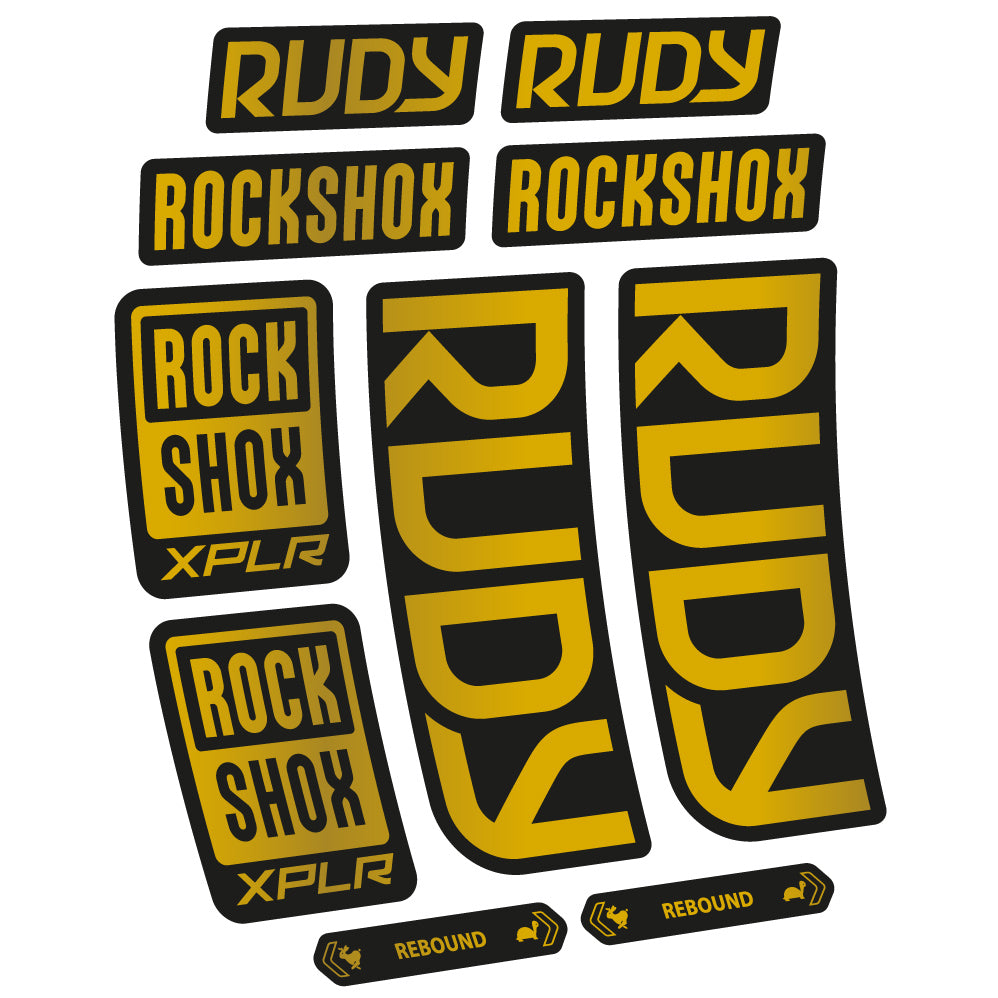 Stickers Rock Shox Rudy 2023 compatibles Autocollants fourche VTT
