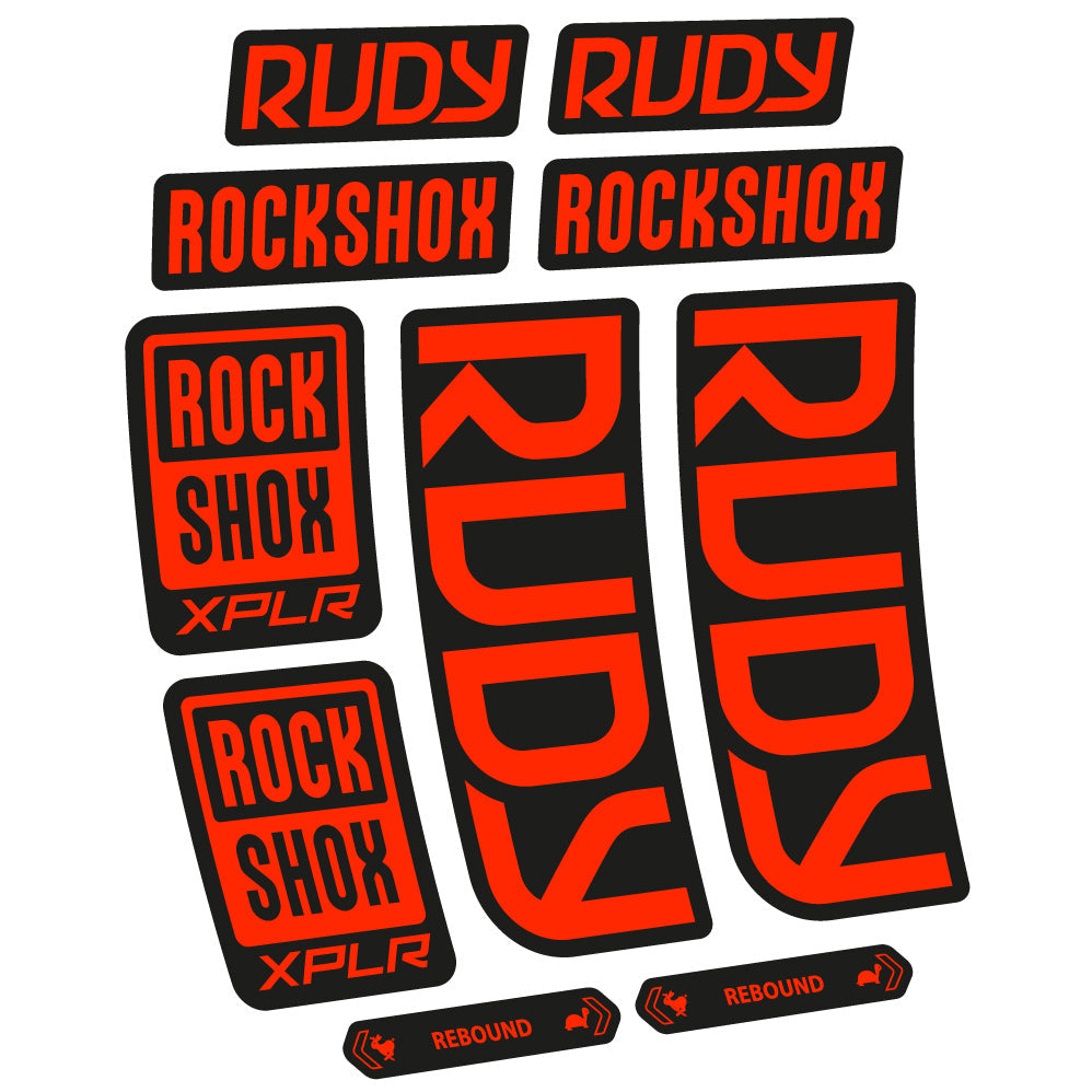 Stickers Rock Shox Rudy 2023 compatibles Autocollants fourche VTT