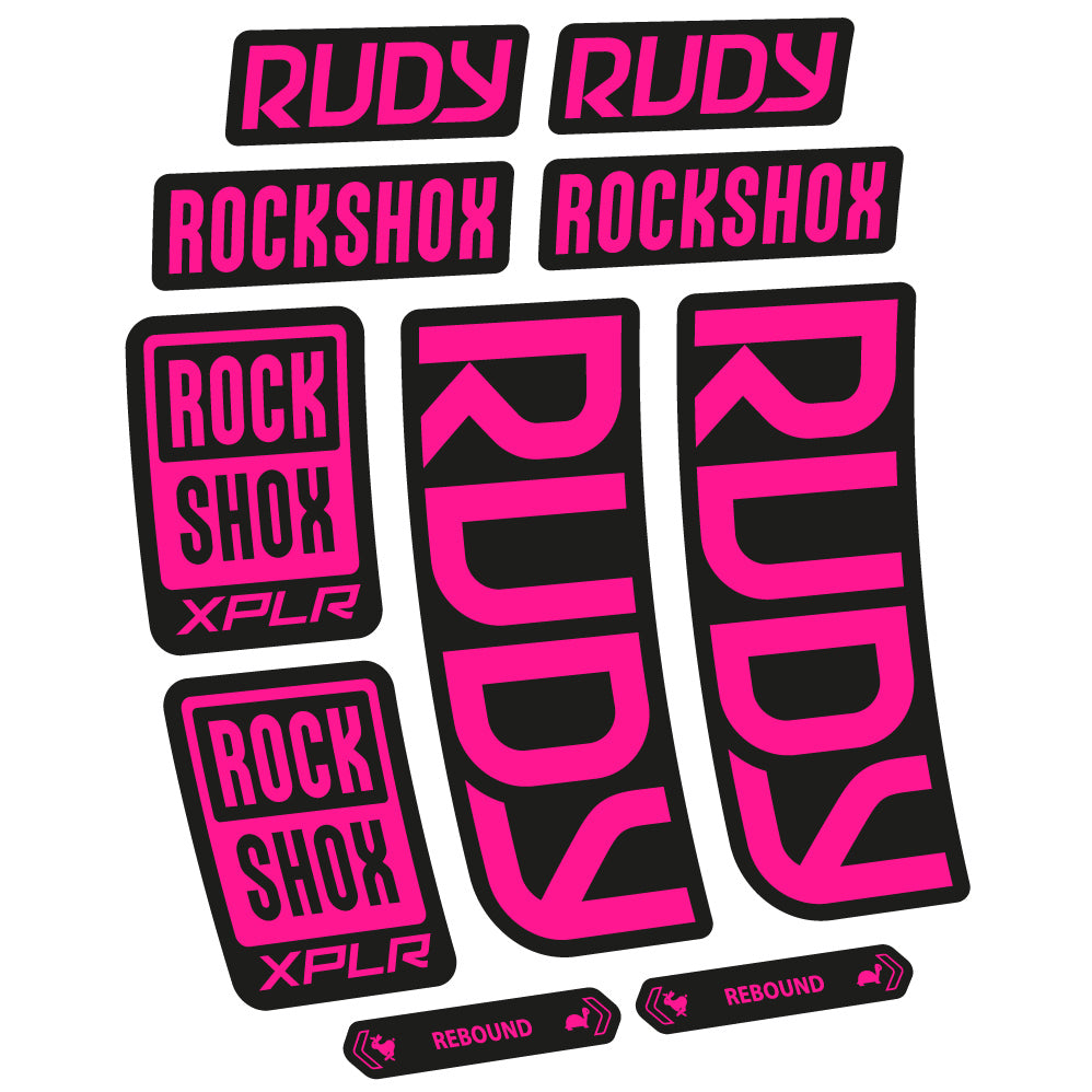 Stickers Rock Shox Rudy 2023 compatibles Autocollants fourche VTT