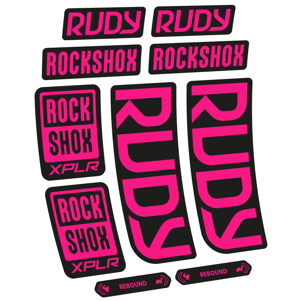 Stickers Rock Shox Rudy 2023 compatibles Autocollants fourche VTT