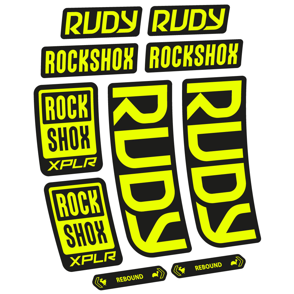 Stickers Rock Shox Rudy 2023 compatibles Autocollants fourche VTT