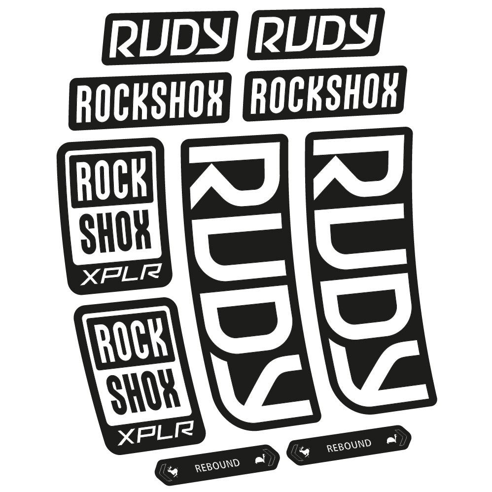 Stickers Rock Shox Rudy 2023 compatibles Autocollants fourche VTT