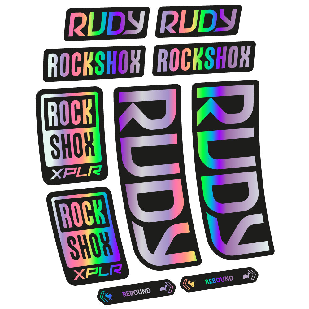 Stickers Rock Shox Rudy 2023 compatibles Autocollants fourche VTT