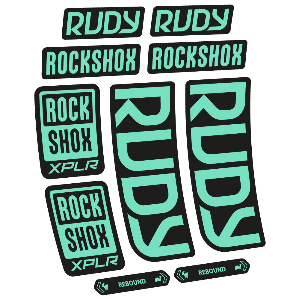 Stickers Rock Shox Rudy 2023 compatibles Autocollants fourche VTT