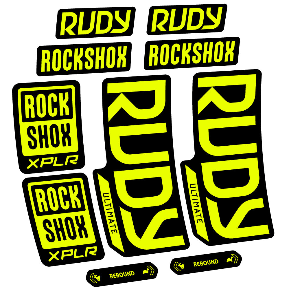 Stickers Rock Shox Rudy Ultimate compatibles Autocollants fourche VTT 29"