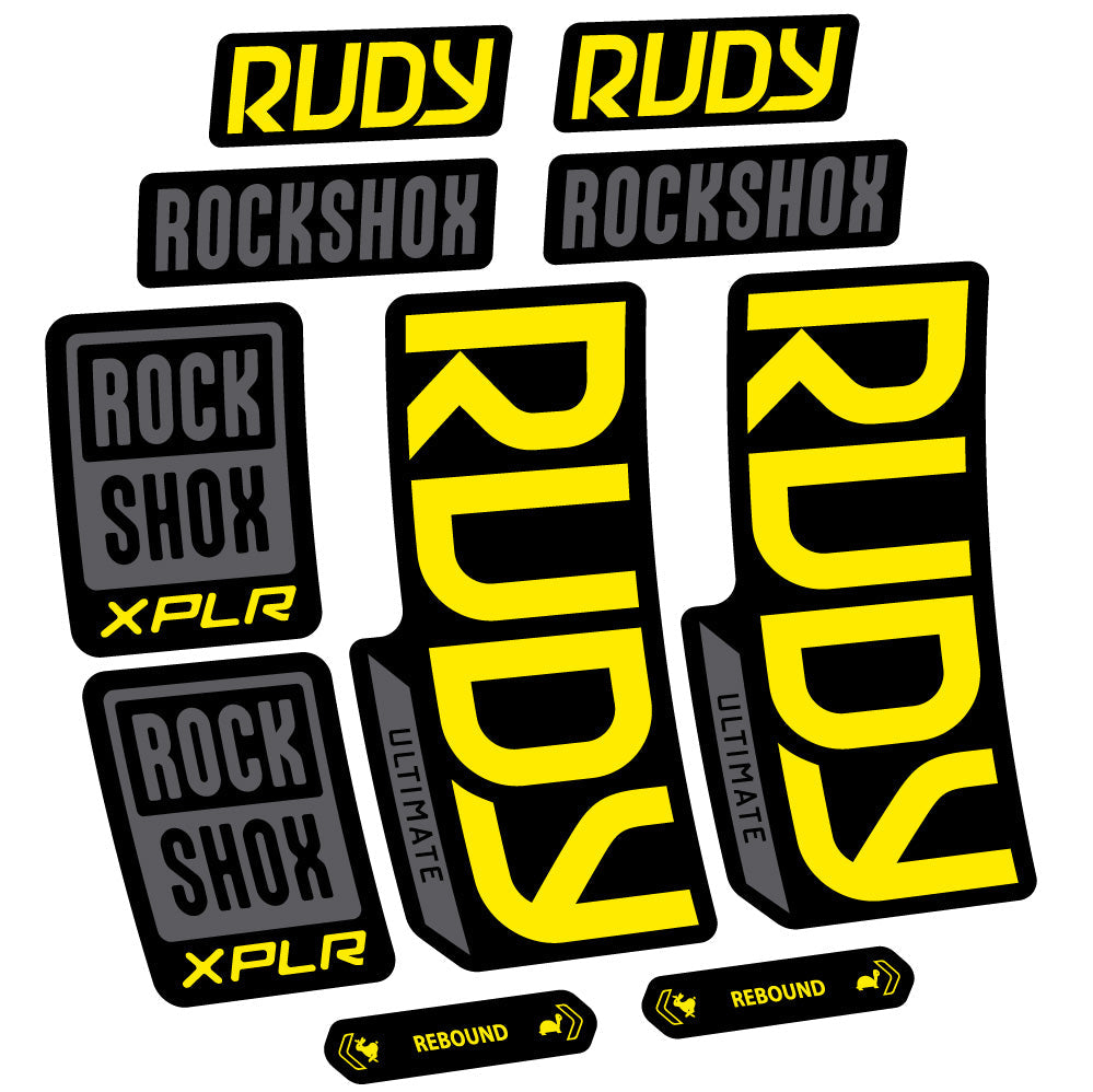 Stickers Rock Shox Rudy Ultimate compatibles Autocollants fourche VTT 29"