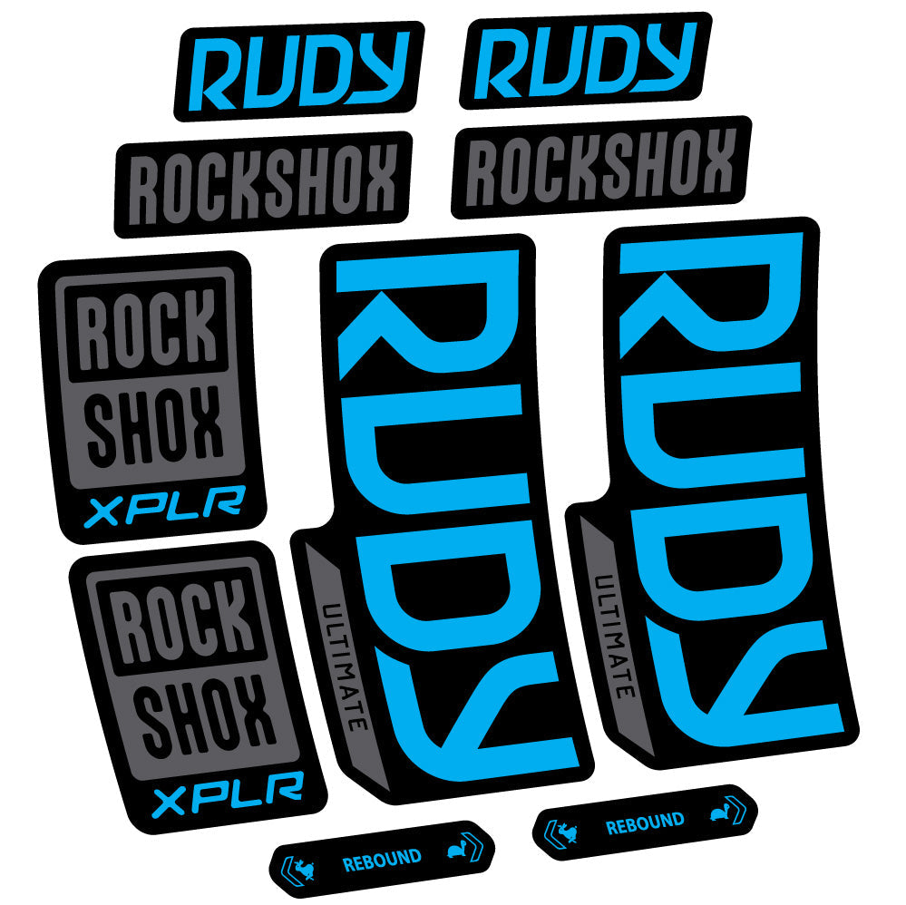Stickers Rock Shox Rudy Ultimate compatibles Autocollants fourche VTT 29"