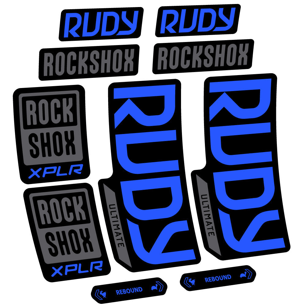 Stickers RockShox Rudy Ultimate compatibles - Autocollants fourche VTT
