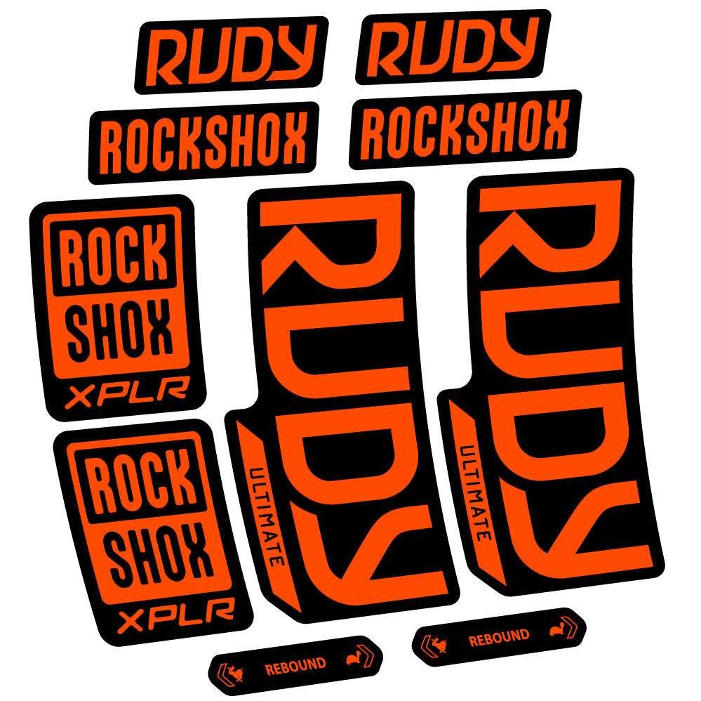 Stickers Rock Shox Rudy Ultimate compatibles Autocollants fourche VTT 29"