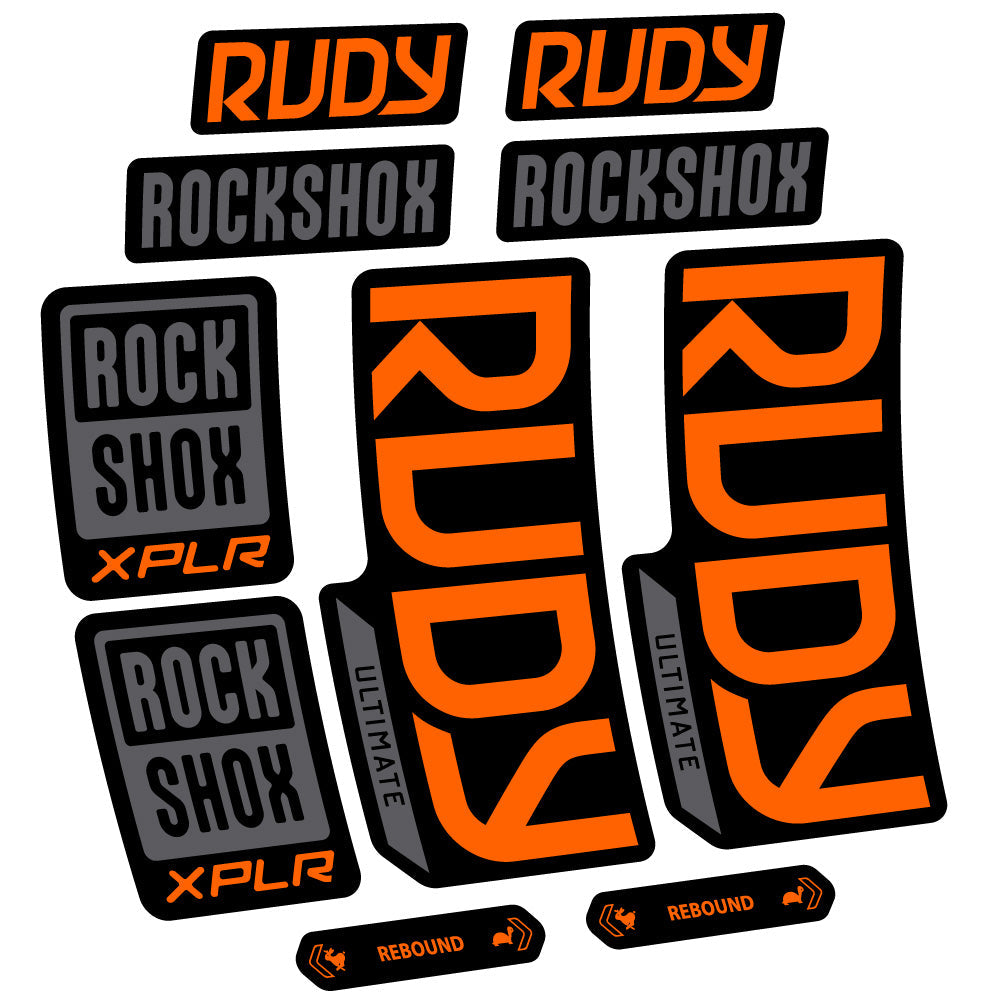 Stickers Rock Shox Rudy Ultimate compatibles Autocollants fourche VTT 29"