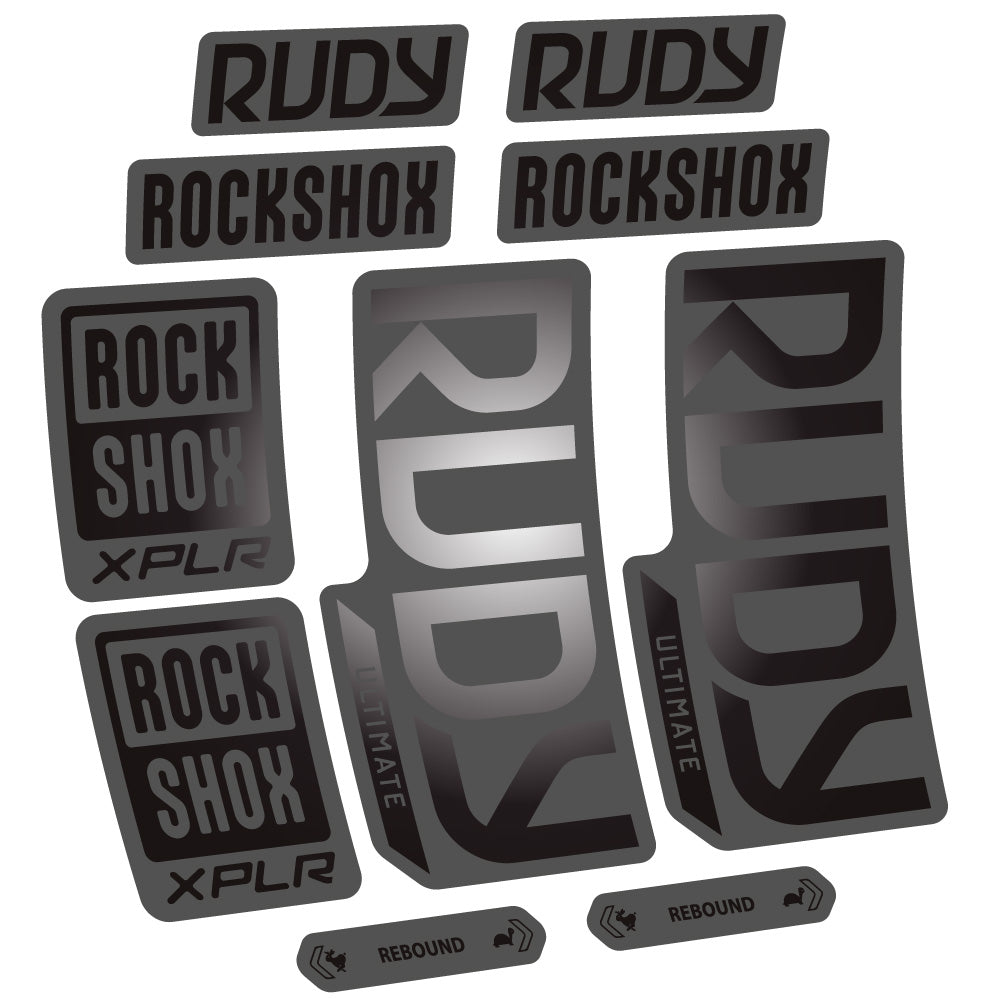 Stickers RockShox Rudy Ultimate compatibles - Autocollants fourche VTT