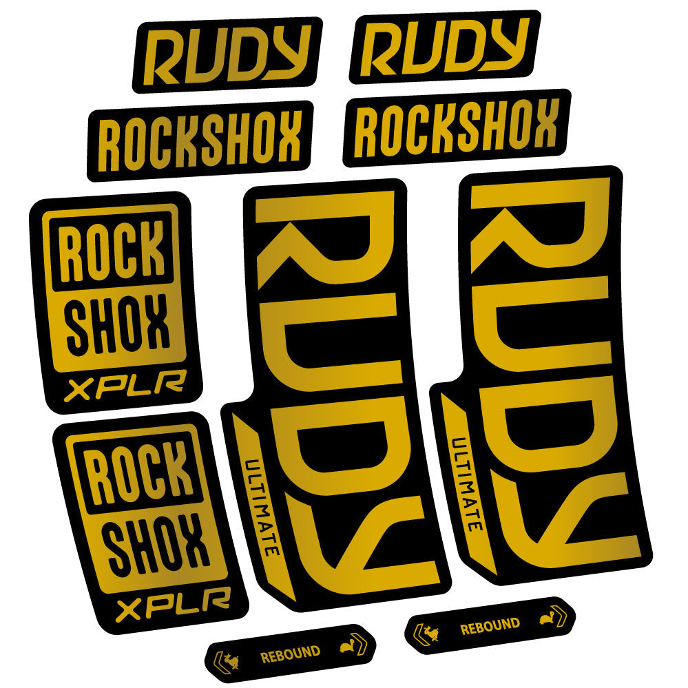 Stickers Rock Shox Rudy Ultimate compatibles Autocollants fourche VTT 29"
