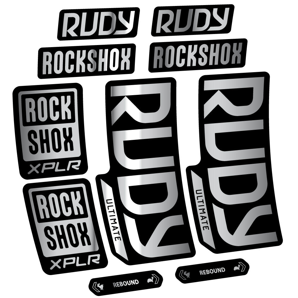 Stickers Rock Shox Rudy Ultimate compatibles Autocollants fourche VTT 29"