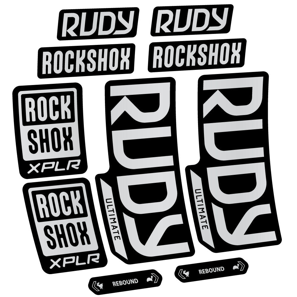 Stickers Rock Shox Rudy Ultimate compatibles Autocollants fourche VTT 29"