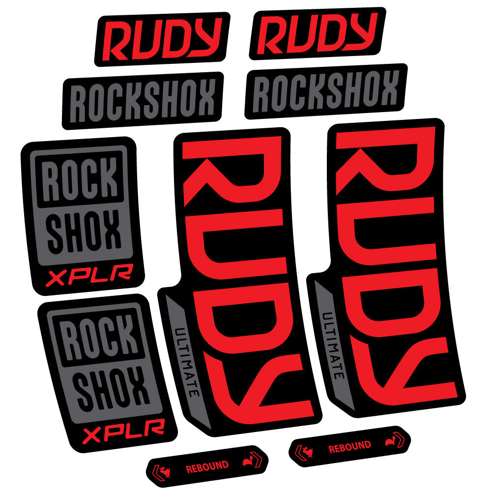 Stickers Rock Shox Rudy Ultimate compatibles Autocollants fourche VTT 29"