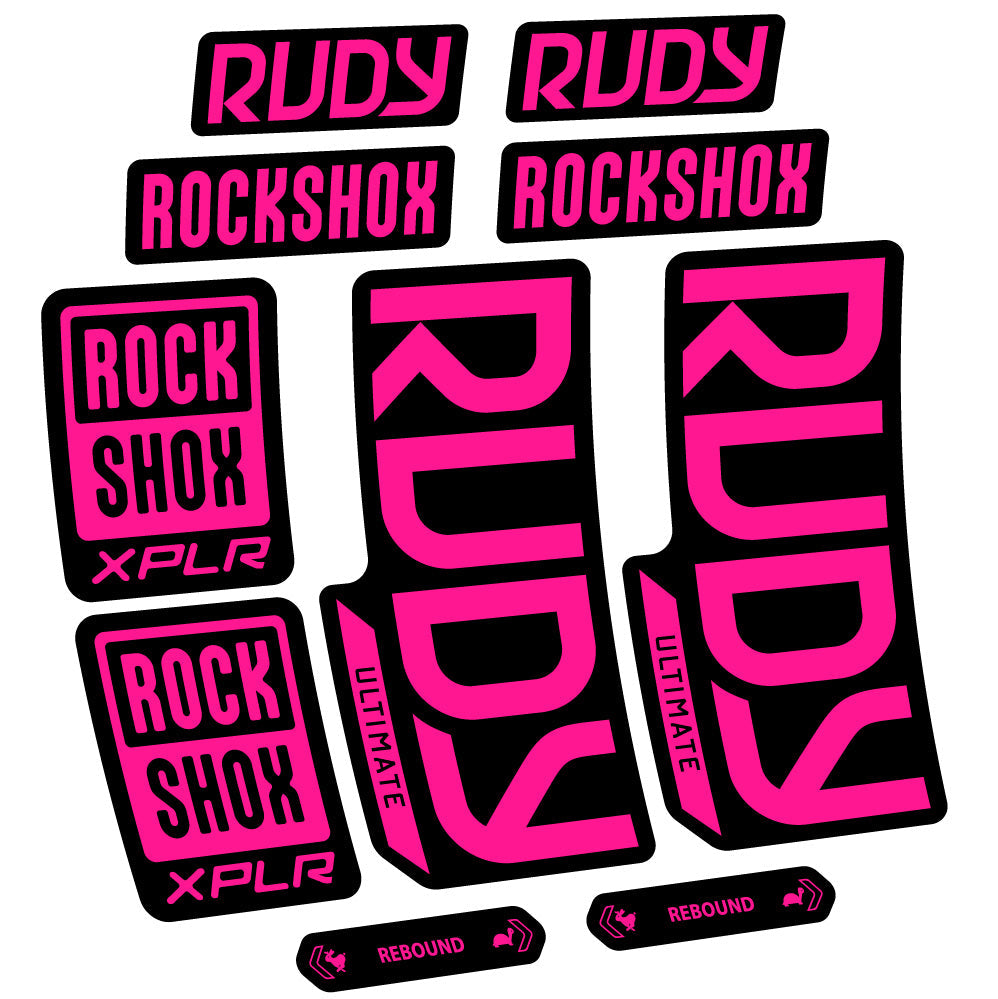 Stickers Rock Shox Rudy Ultimate compatibles Autocollants fourche VTT 29"