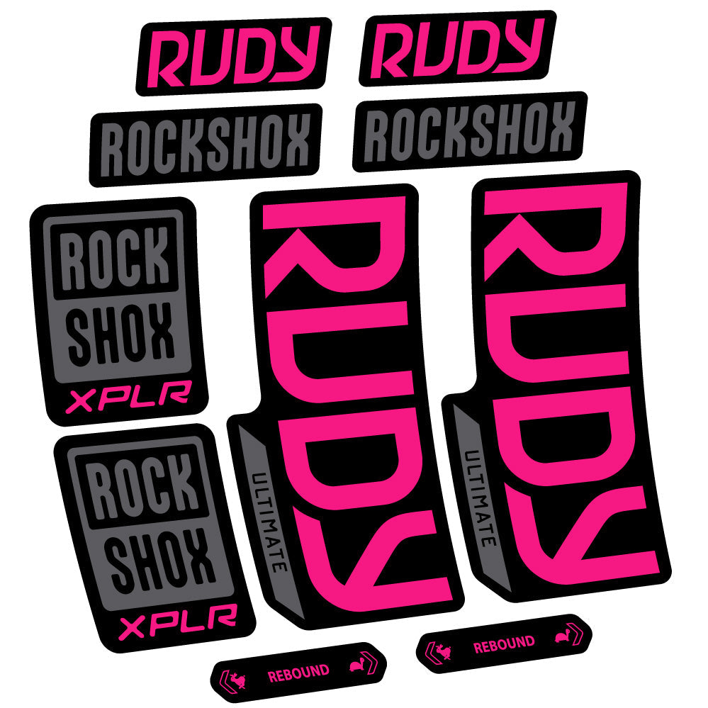 Stickers Rock Shox Rudy Ultimate compatibles Autocollants fourche VTT 29"