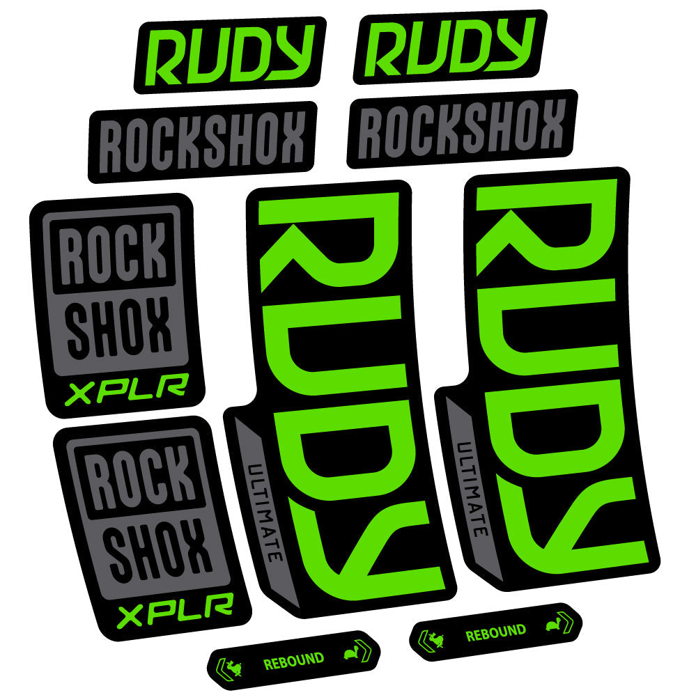 Stickers RockShox Rudy Ultimate compatibles - Autocollants fourche VTT