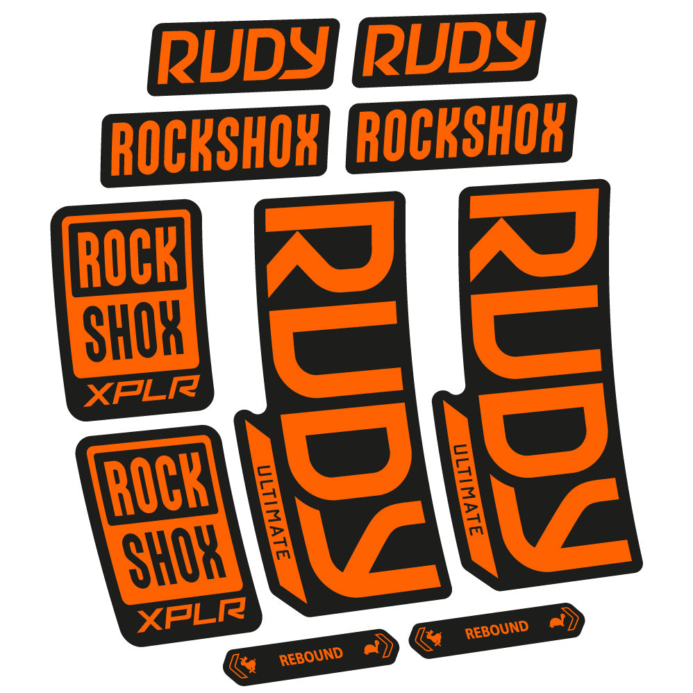 Stickers Rock Shox Rudy Ultimate 2023 compatibles Autocollants fourche VTT