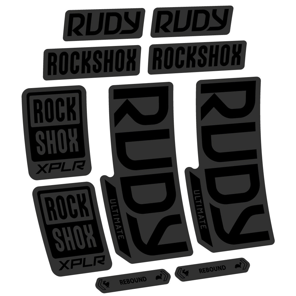 Stickers Rock Shox Rudy Ultimate 2023 compatibles Autocollants fourche VTT