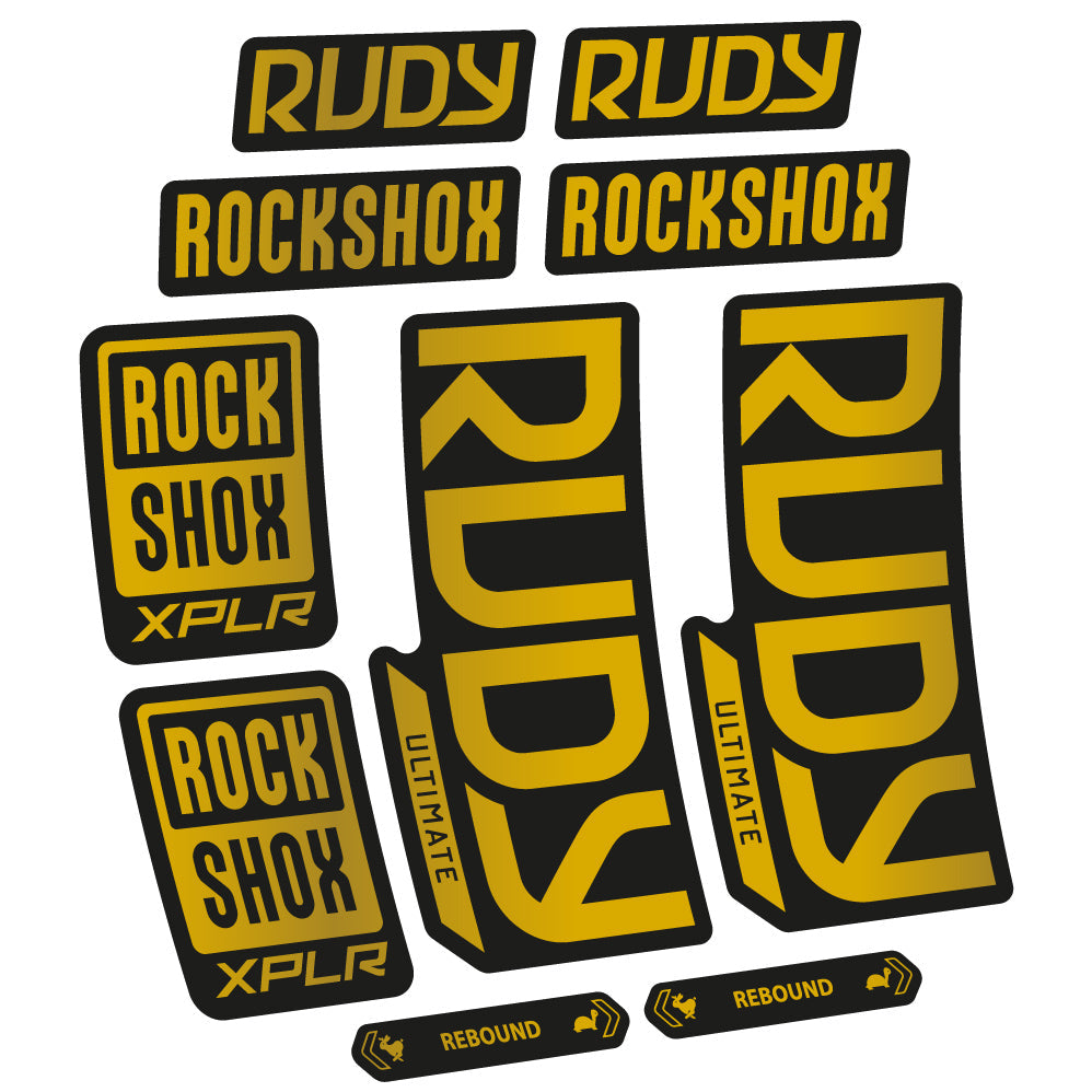 Stickers Rock Shox Rudy Ultimate 2023 compatibles Autocollants fourche VTT