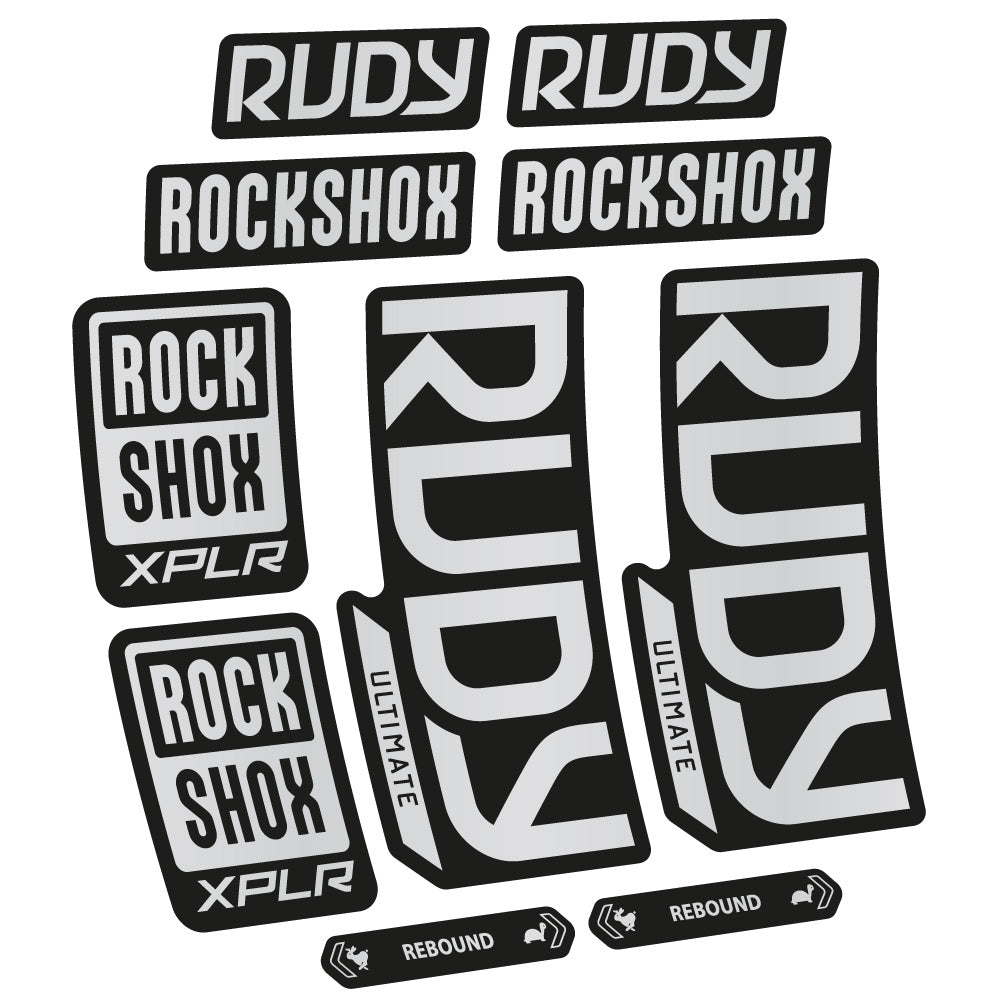 Stickers Rock Shox Rudy Ultimate 2023 compatibles Autocollants fourche VTT