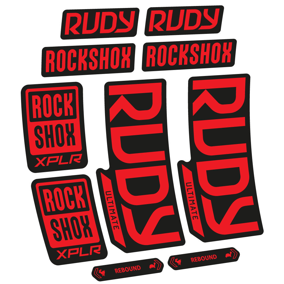 Stickers Rock Shox Rudy Ultimate 2023 compatibles Autocollants fourche VTT